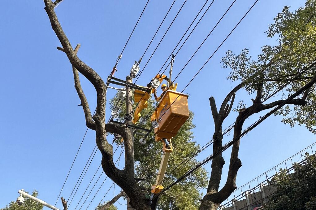 國網余姚市供電公司：帶電線路遷改“讓行” 助力市政要道擴建