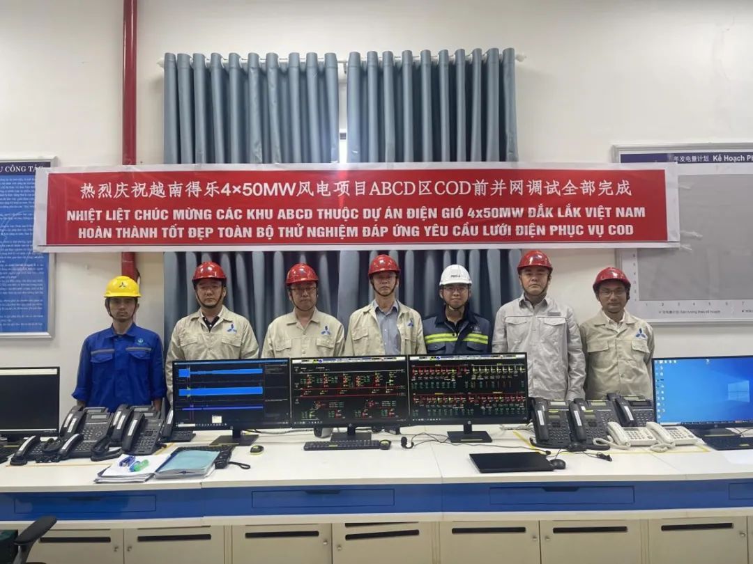 越南得樂4×50MW風電項目完成全容量并網調試